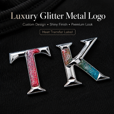สัญลักษณ์ 3D METALLIC GLITTER HEAT TRANSFER LOGO