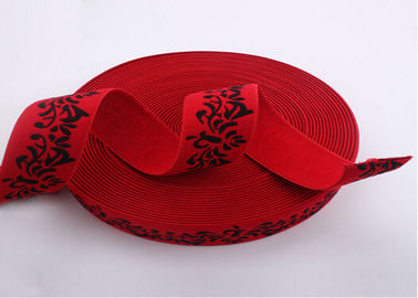 สายรัดข้อมือยืดผมที่มีความทนทานสูง Spandex Black Jacquard Elastic Band