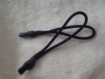 Puller Zipper สีดำด้วยสายไนล่อนพร้อมยางสิ้นสุดสำหรับการ์เม้นท์, กระเป๋า