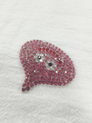 สติกเกอร์ป้ายพิมพ์ถ่ายโอนความร้อนออกแบบเอง โลโก้ประดับ Rhinestone สูง รีดติดเสื้อยืด หมวก DIY คริสตัล