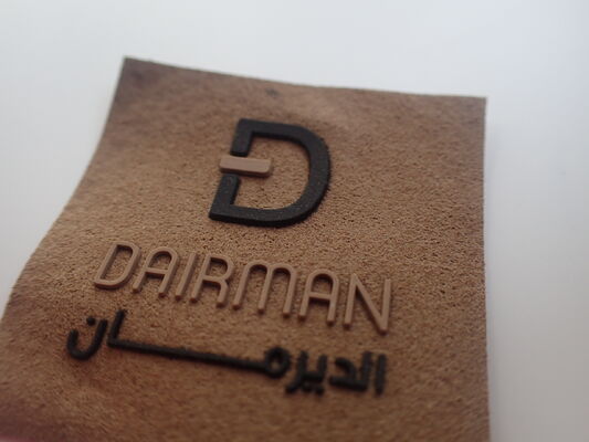 3D Embossed  Woven Web Label 3D Silicone Logo with Laser Cutting  Woven Label for Garment Silk Screen Printing