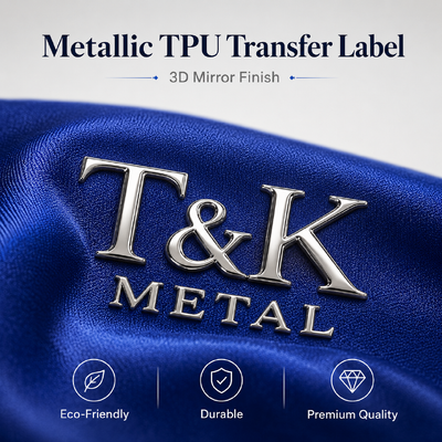โลโก้การถ่ายทอดความร้อน Tpu แบบ 3 มิติ โลโก้การถ่ายทอดสัญลักษณ์ Tpu Soft Tpu สําหรับเครื่องแต่งกาย