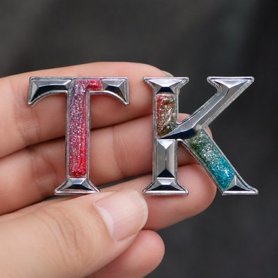 สัญลักษณ์ 3D METALLIC GLITTER HEAT TRANSFER LOGO