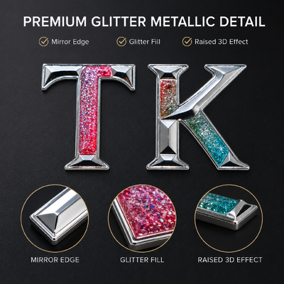 สัญลักษณ์ 3D METALLIC GLITTER HEAT TRANSFER LOGO
