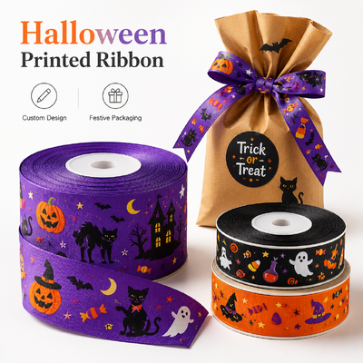 Custom Printed Eco-friendly Grosgrain Ribbon Durable Elastic Band for Gift Wrapping