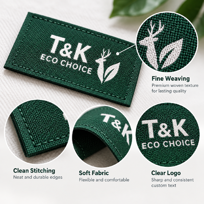 Customized Designs Eco-Friendly High Density Woven Clothing Labels for Garments and Fashion Brands