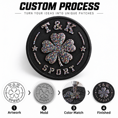 Custom Speckled PVC Logo Patches with Raised Design for Apparel Brands