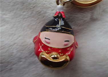 พวงกุญแจโลหะทอง Baby Fat จีนเซรามิกเคลือบสีแดง