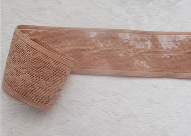 จักรเย็บผ้าไม่ลื่น Jacquard วงยืดหยุ่นลูกไม้สายชุดชั้นในตัดสำหรับกางเกงท้อง