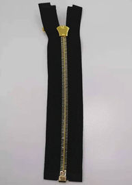 ซิปปลายทองเหลืองโลหะเปิดฟันด้วยสีทองเงาสำหรับสิ่งทอที่บ้าน