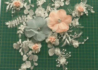 3D ดอกไม้ปักเย็บ / เหล็กบนแพทช์สำหรับเสื้อผ้าอุปกรณ์ Diy A Pplique