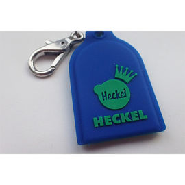 ซิลิโคนแท็กสุนัข Keychain ของขวัญส่งเสริมการขายส่วนบุคคล Debossed Logo ปลอดสารพิษ