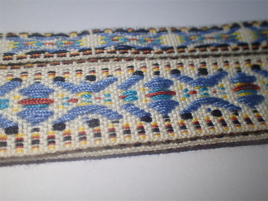 ผ้าฝ้ายทอแบบกำหนดเองที่มีความแข็งแรงสูง Jacquard Tape สไตล์แห่งชาติที่มีสีสัน