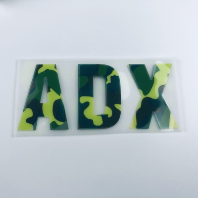 ฉลากการถ่ายเทความร้อนซิลิโคน 3D ลายพรางพร้อมโลโก้ของคุณเอง