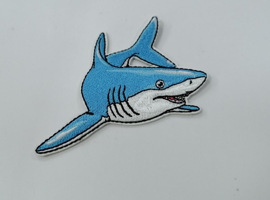 เย็บปักถักร้อยเสื้อผ้า Shark ป้ายแพทช์การถ่ายเทความร้อนล้างทำความสะอาดได้ Customized