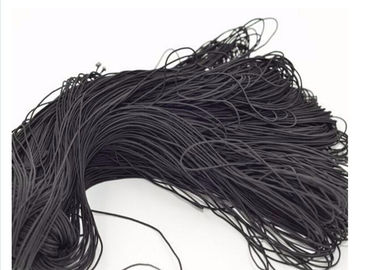 สายคล้องสีดำเป็นมิตรกับสิ่งแวดล้อม 2 มม. สายคล้องคอยืดหยุ่นสำหรับเสื้อผ้า