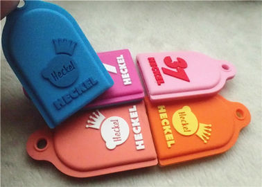 ซิลิโคนแท็กสุนัข Keychain ของขวัญส่งเสริมการขายส่วนบุคคล Debossed Logo ปลอดสารพิษ