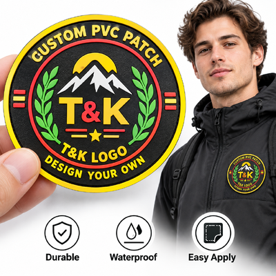 แพทช์ PVC นุ่มแบบกำหนดเองพร้อมโลโก้นูน 3 มิติสำหรับเสื้อผ้า กระเป๋า และแจ็คเก็ต