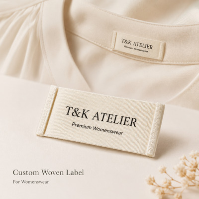 ป้ายทอสั่งทำพิเศษสำหรับแบรนด์แฟชั่นเสื้อผ้าสตรีและเครื่องแต่งกาย